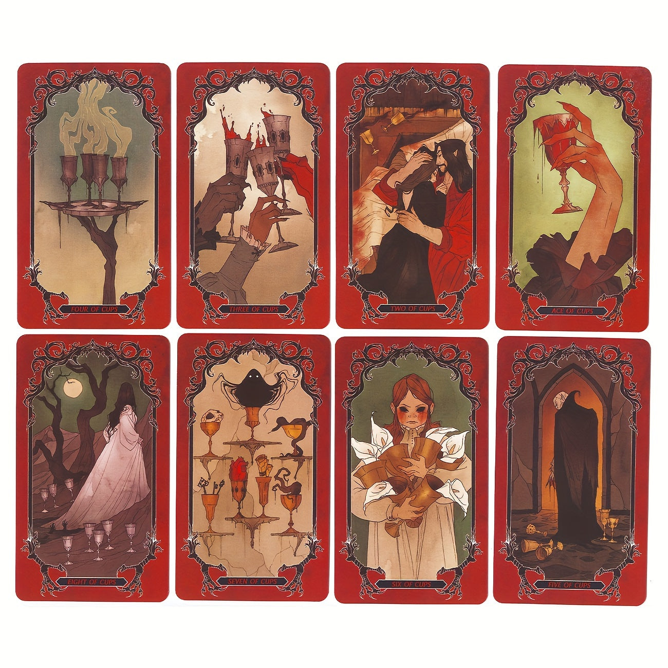 Spooky Horror Tarot Deck - Vampires, Werewolves & More | 78-Card Set with PDF Guidebook for Daily Guidance