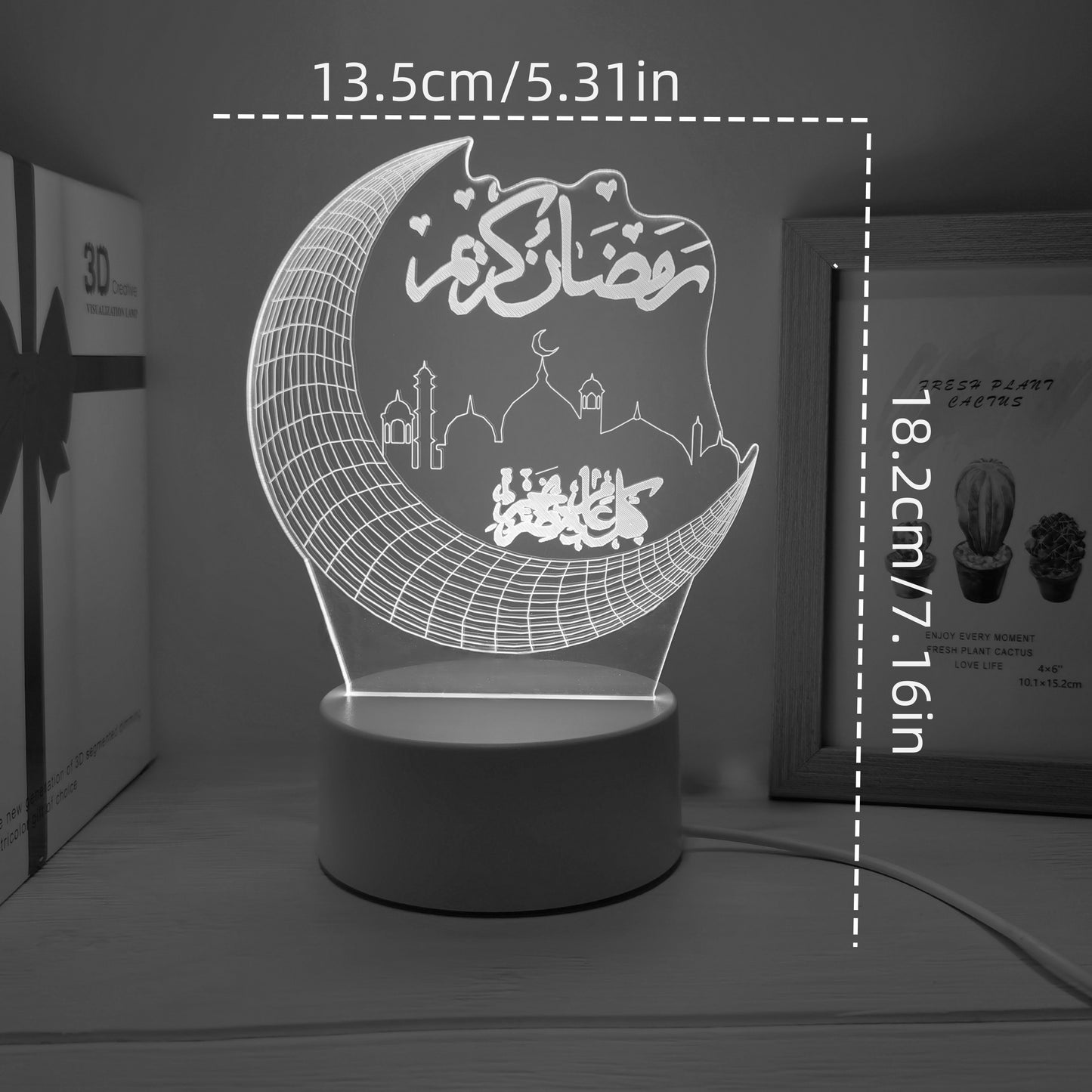 3D Moon & Star Palace USB Powered LED Table Lamp - Enchanting Night Light for Cozy Home Ambiance, Romantic Nights, Valentine's Day, Mother's Day, Birthdays & More