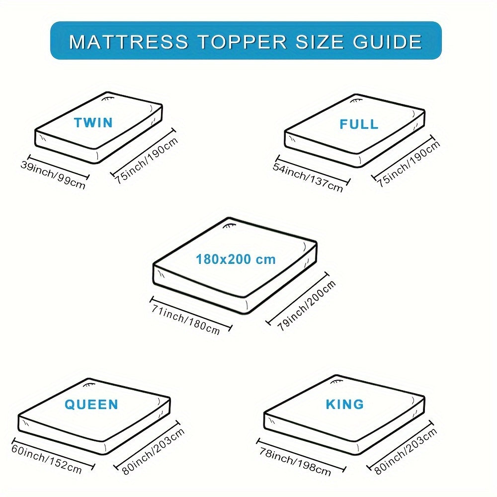 1pc Extra Thick Mattress Topper, Air Flow Quilted Fitted Mattress Pad for Back Pain, Super Breathable Mattress Pad Cover with Strong Elastic Bands fits up to 21-inch, Extra Soft Pillow Top Mattress Topper Overfilled with Prem