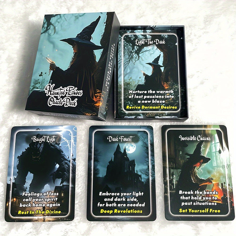 Haunted Echoes Oracle Tarot Cards - Large Size, Mystical Fortune Telling Deck for Insight and Guidance