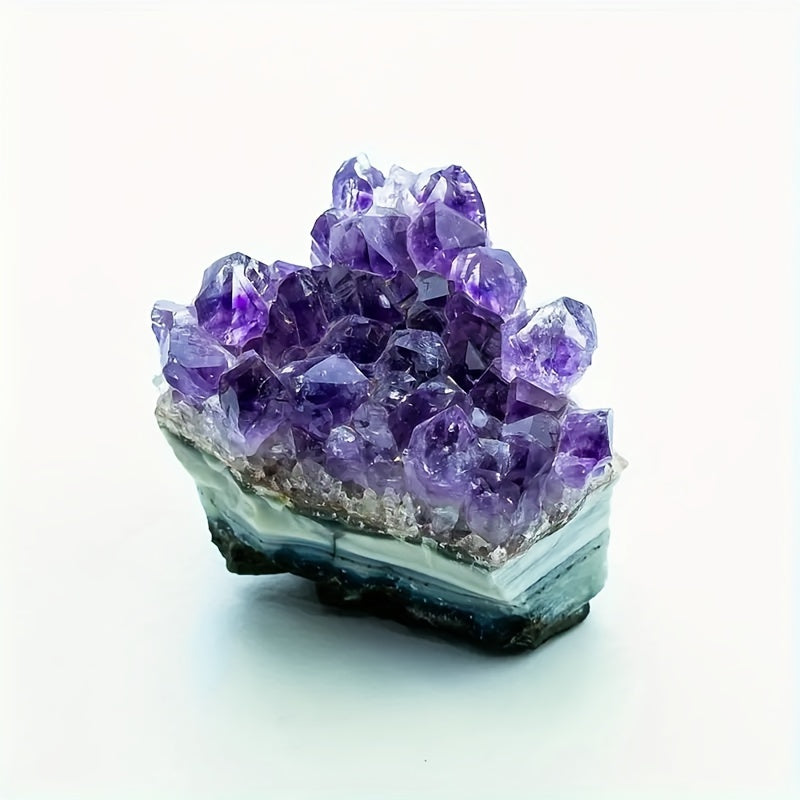 1pc of Amethyst Cluster Crystal Decoration (Natural Mine Crystal Cave with Ice Crack Patterns. All Labels Indicate They Are Natural / Not Damaged / Not Dirty / Not Chipped. It Is Recommended to Wash with Water Or Wipe with a