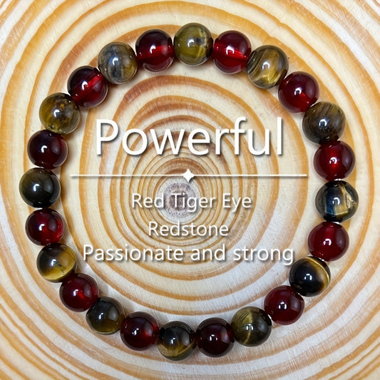 Passionate and Strong Protection Bracelet: 8mm Tiger Eye Stones, Unisex, Suitable for Holiday Gifts