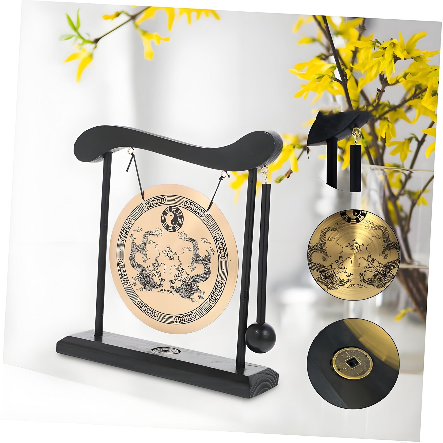 Meditation Gong, Meditation Percussion Gong, Harmonious Brass Gong for Meditation & Sound Relaxation - Suitable for Yoga, Home & Office Decoration - 1pc.