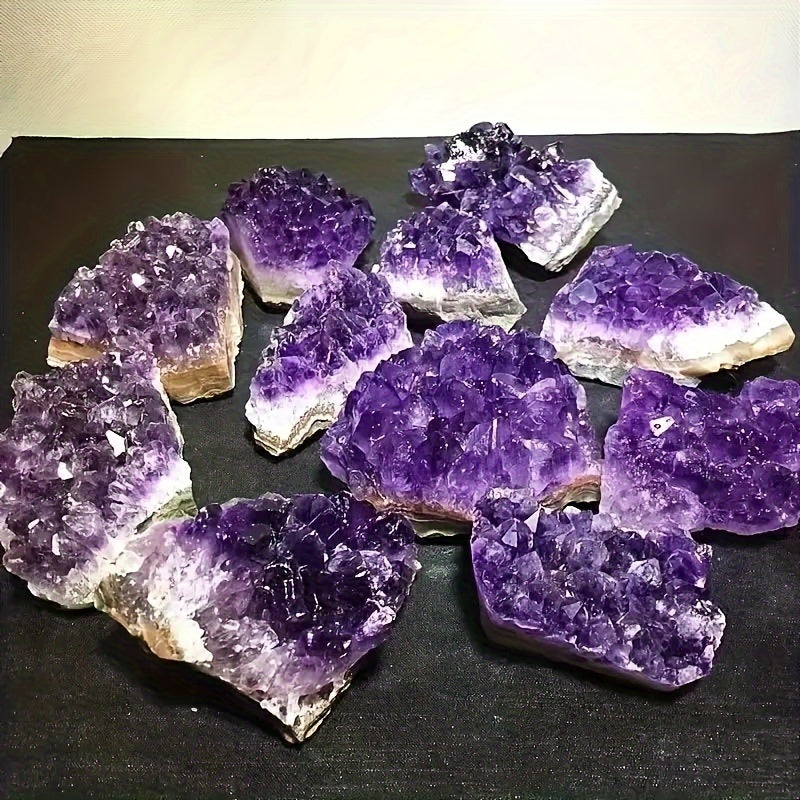 1pc of Amethyst Cluster Crystal Decoration (Natural Mine Crystal Cave with Ice Crack Patterns. All Labels Indicate They Are Natural / Not Damaged / Not Dirty / Not Chipped. It Is Recommended to Wash with Water Or Wipe with a