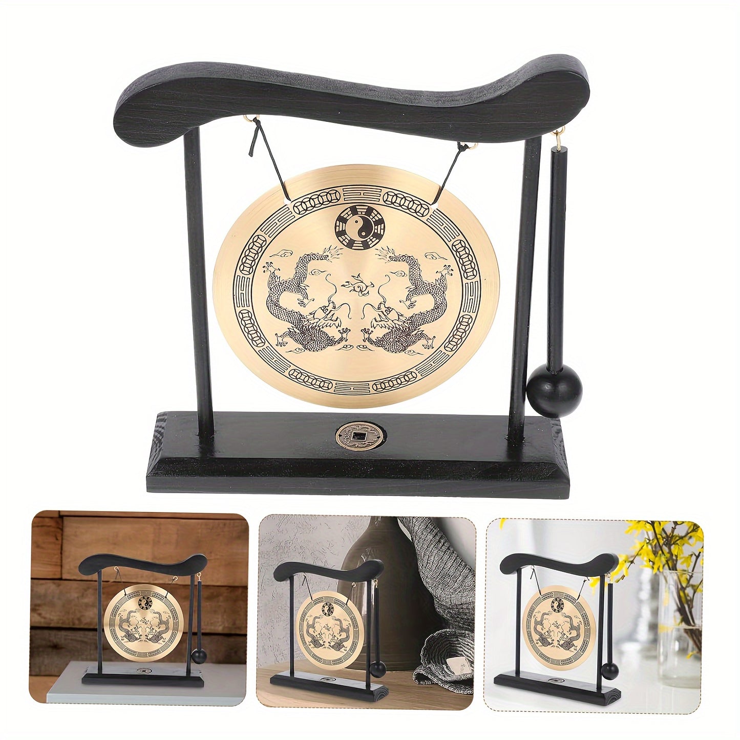 Meditation Gong, Meditation Percussion Gong, Harmonious Brass Gong for Meditation & Sound Relaxation - Suitable for Yoga, Home & Office Decoration - 1pc.