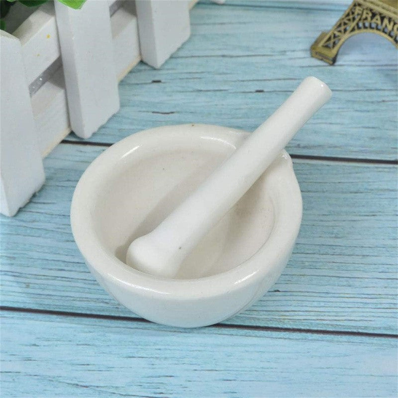 60mm Porcelain Mortar And Pestle Mixing Grinding Bowl Set Crusher DIY Tool for Kitchen