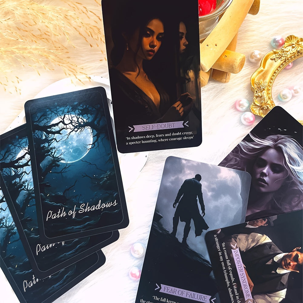 Path of Shadows Oracle Cards, Shadow Path Oracle Deck, Messages Tarot Deck, Taro for Beginners, Guiding You Through The Hidden Corners of Your Psyche, 4.72X2.76inch Cards, 55-Cards