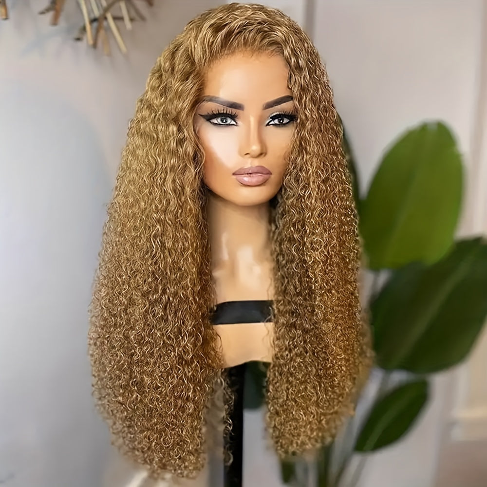 Women'S Kinky Curly 13x4 Lace Front Wig, Human Hair, Pre-Plucked, 180% Density, Basics Style, 26 Inch