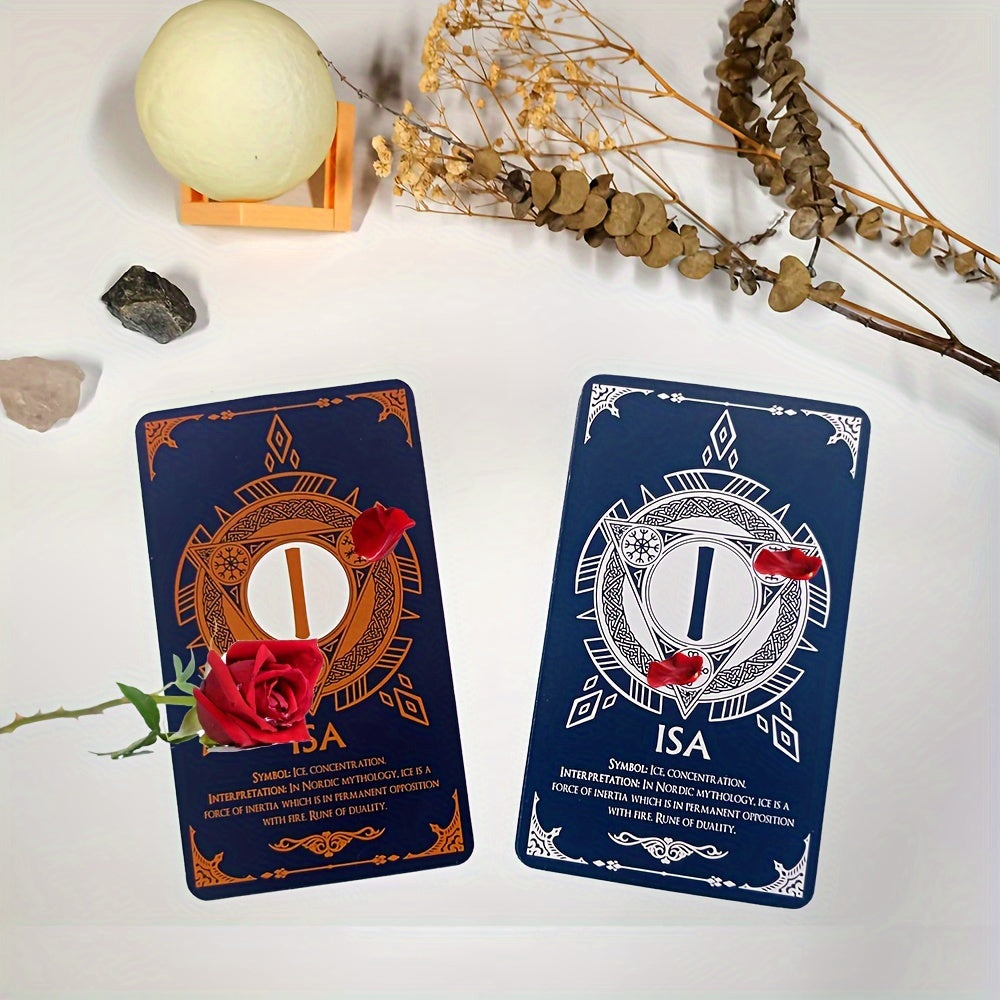 The Runes Wisdom Oracle Card Deck for Beginners: 24+24 Cards for Party Fortune Telling and Divination - Includes Electronic Guidebook