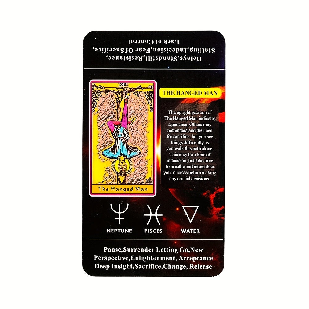 Tarot Card For Beginners With Meaning On Them, 78-Cards Pocket Size Tarot  Learning Deck, Fortune Telling Game | Divination Cards With Electronic Guidebook, gaming gift