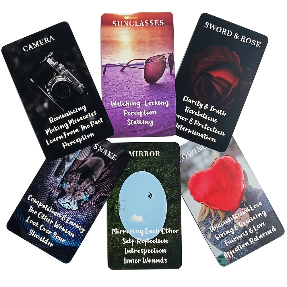 Twin Flames Oracle Cards - 53-Card Divination Deck with Keywords | Perfect for Beginners & Party Fortune Telling | Ideal Christmas Gift for Couples, Ages 14+