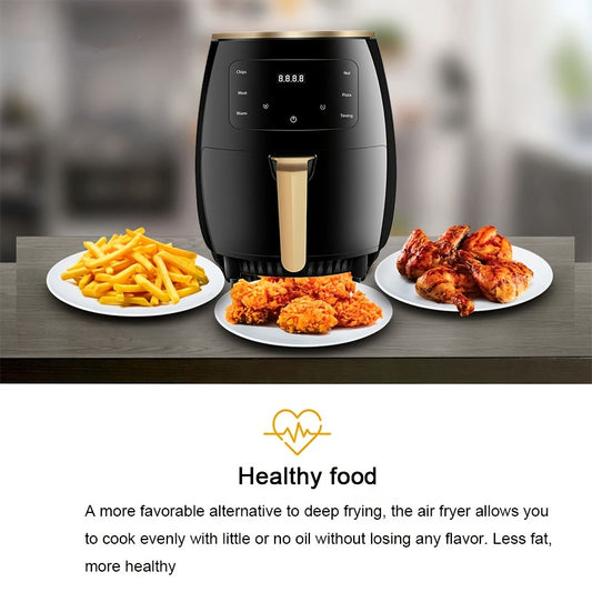 Extra-Large 4.5L Air Fryer with 800W Power, 360° Hot Air Circulation - Smart LED Touchscreen, Multi-Function Deep Fryer for Healthy Cooking