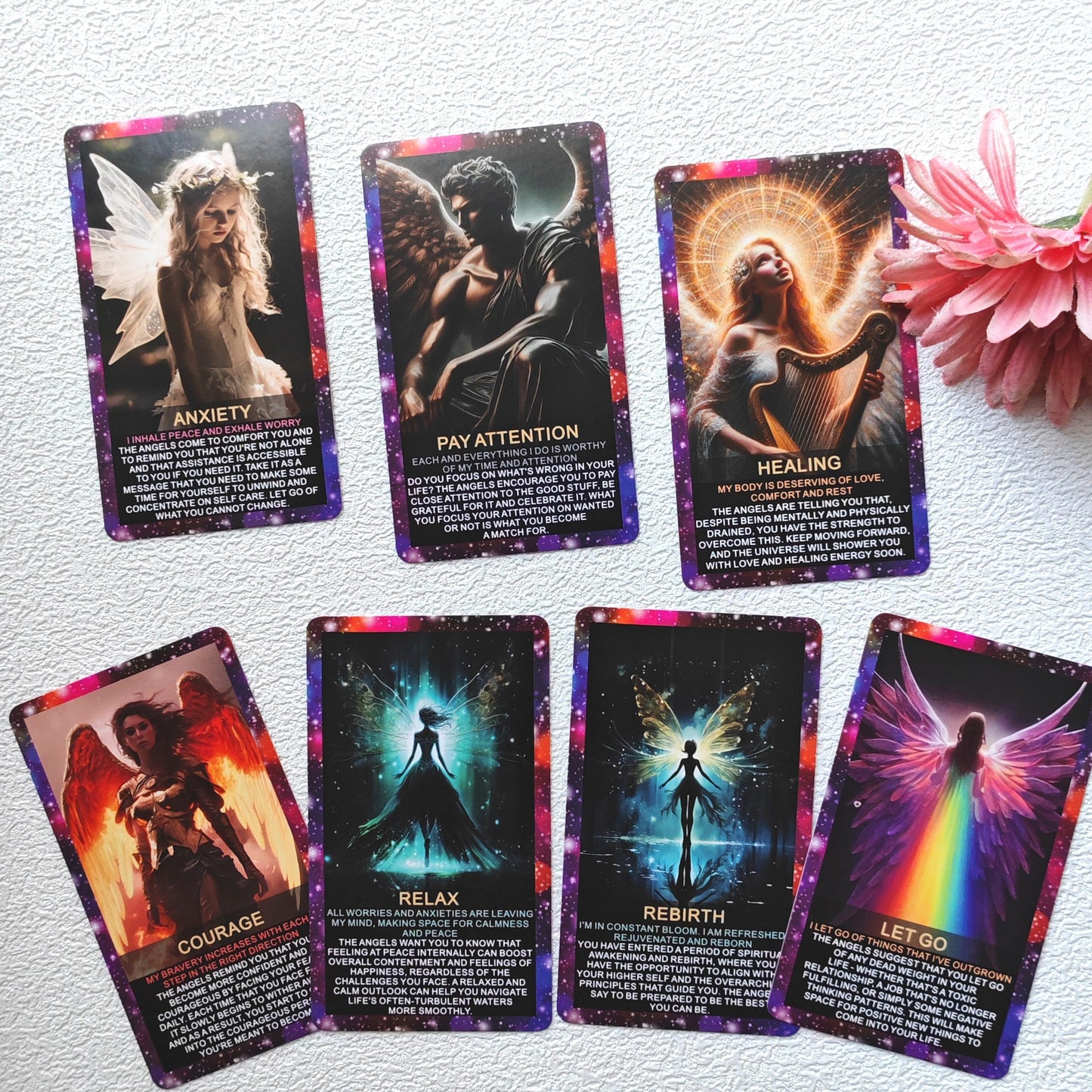 48 Angel Wisdom Oracle Card Set, Suitable For Beginners Oracle Card Set, Angel Digital Belief Card, Oracle Card, Guide Your Sacred Path, Christmas Gifts For Family And Friends