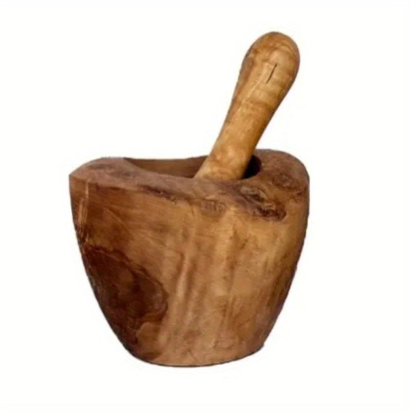 Olive Wood Rustic Mortar And Pestle