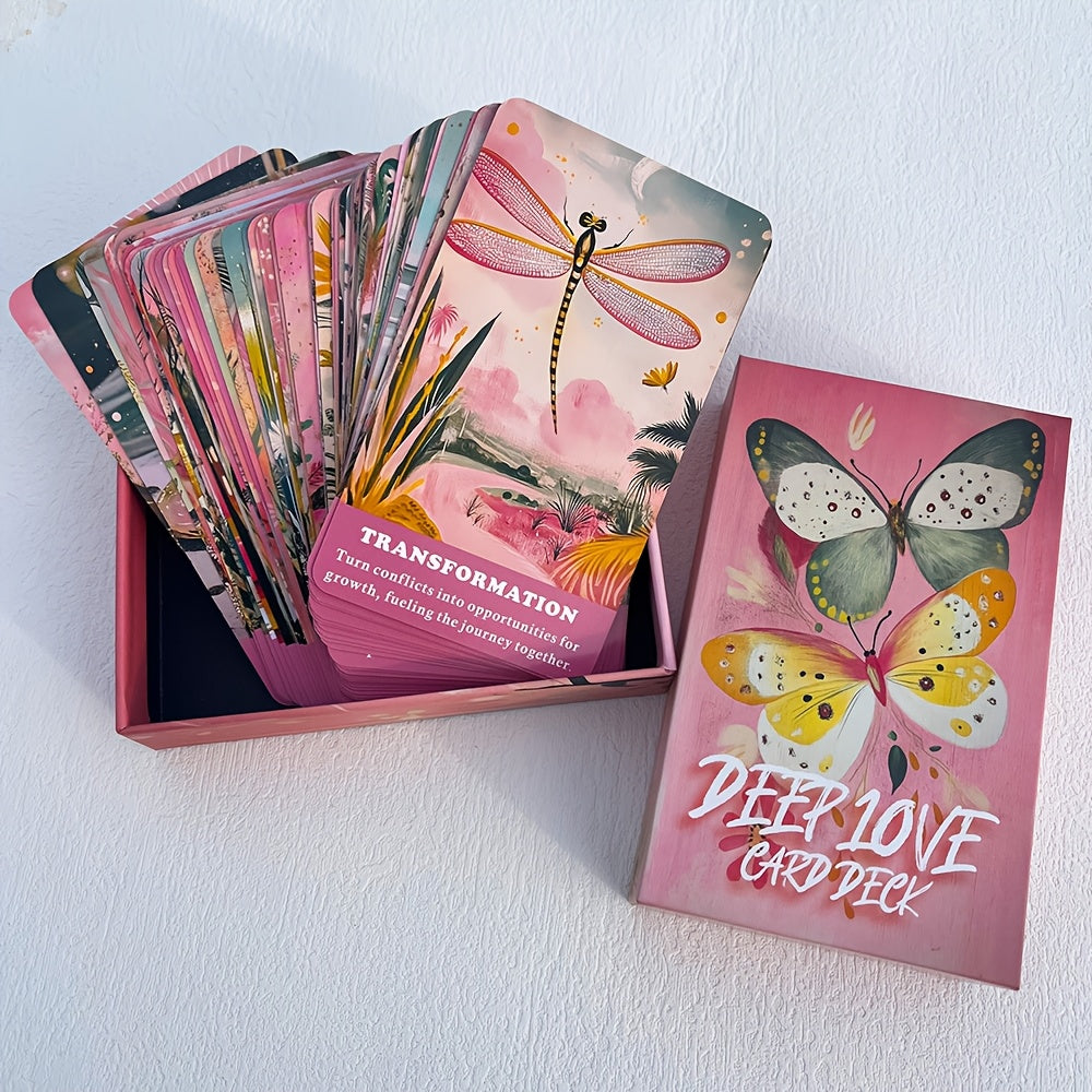 56-Card Deep Love Guidance Cards - Romantic Relationship Insight Deck, English Version, Cardstock Material, 4.72x2.76inch, Lover Clarity Cards for Couples