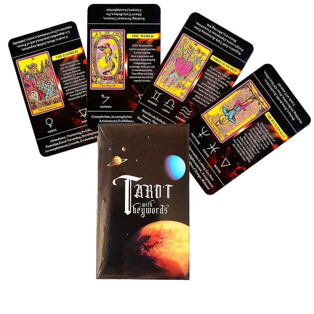 Tarot Card For Beginners With Meaning On Them, 78-Cards Pocket Size Tarot  Learning Deck, Fortune Telling Game | Divination Cards With Electronic Guidebook, gaming gift