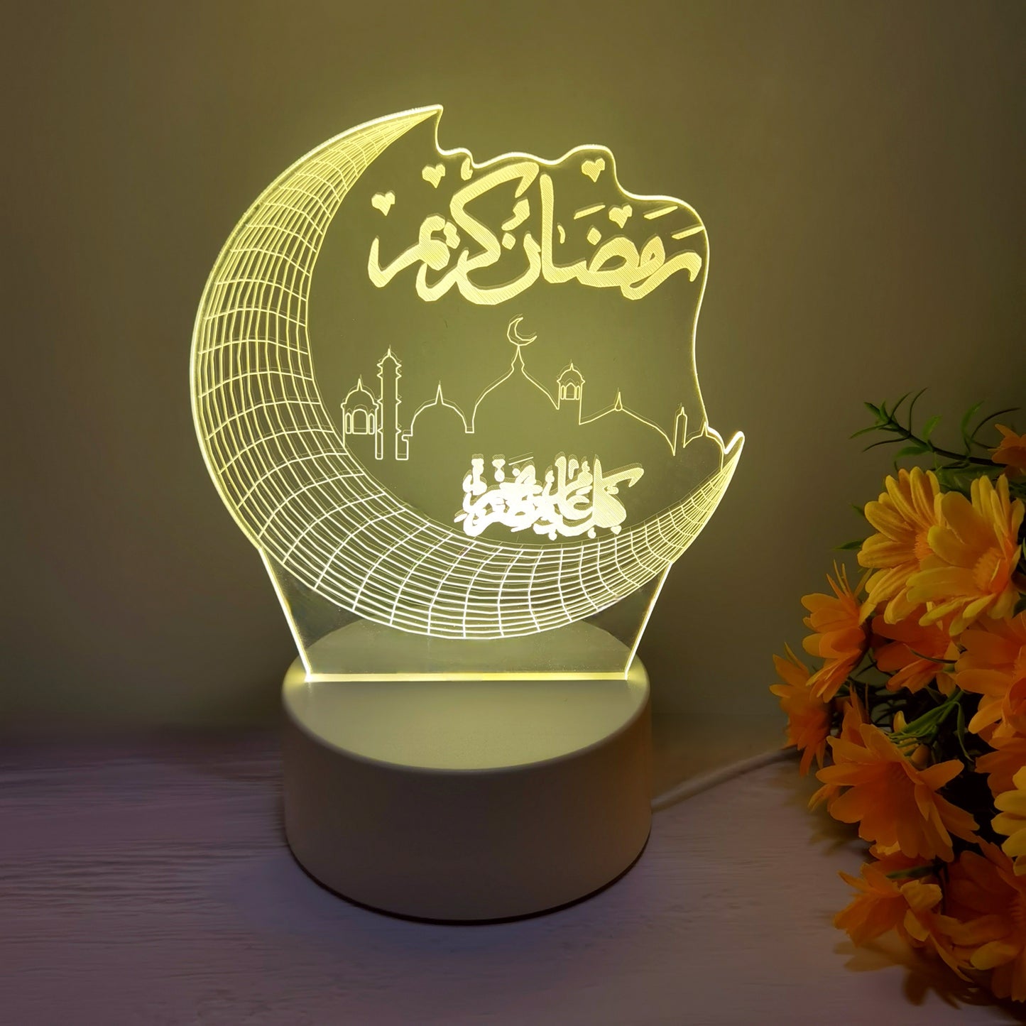 3D Moon & Star Palace USB Powered LED Table Lamp - Enchanting Night Light for Cozy Home Ambiance, Romantic Nights, Valentine's Day, Mother's Day, Birthdays & More