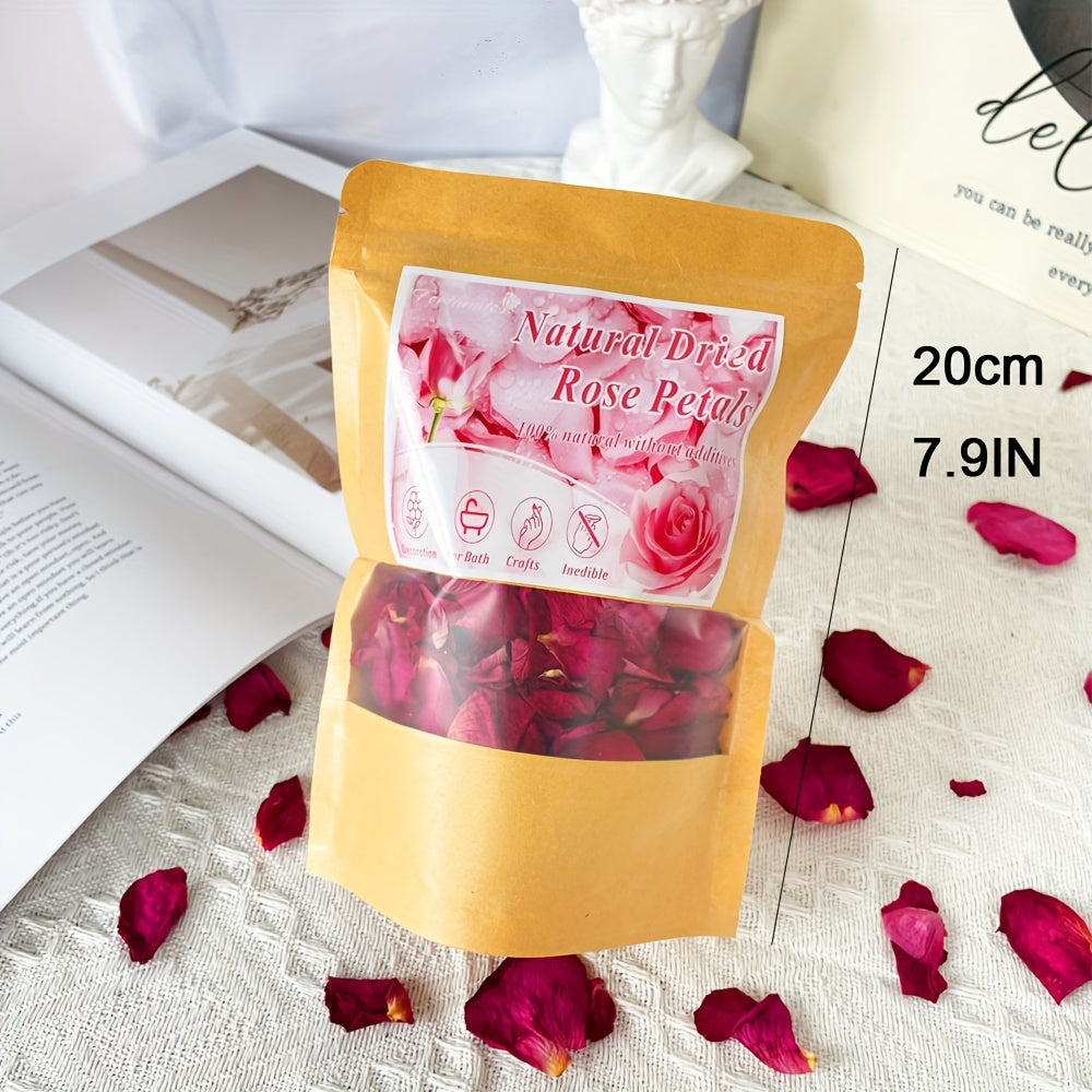 1.75oz/50g Natural Dried Red Rose Petals - Real Flower Material for DIY Crafts, Bath, Soap, Candle Making, Wedding Confetti - Non Edible Floral Decor