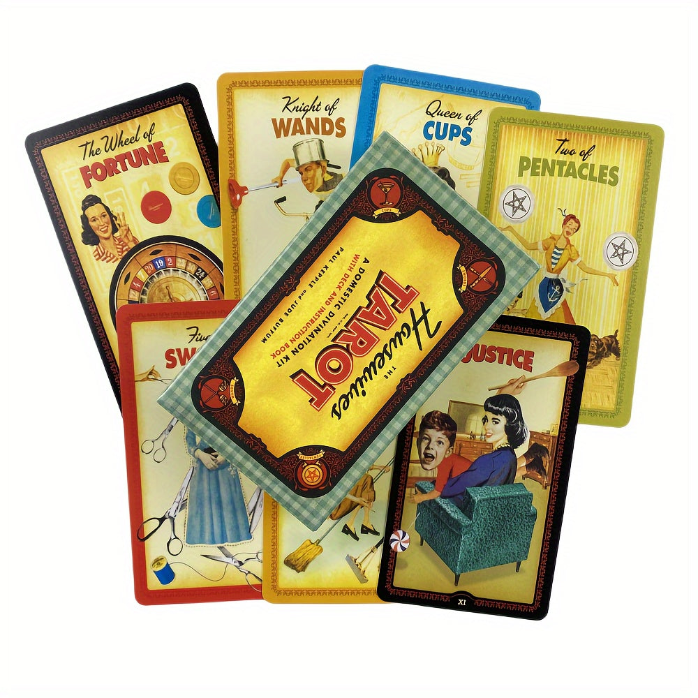 Housewives Tarot Cards - English Edition Oracle Deck for Divination & Party Games, 4.13x2.44in