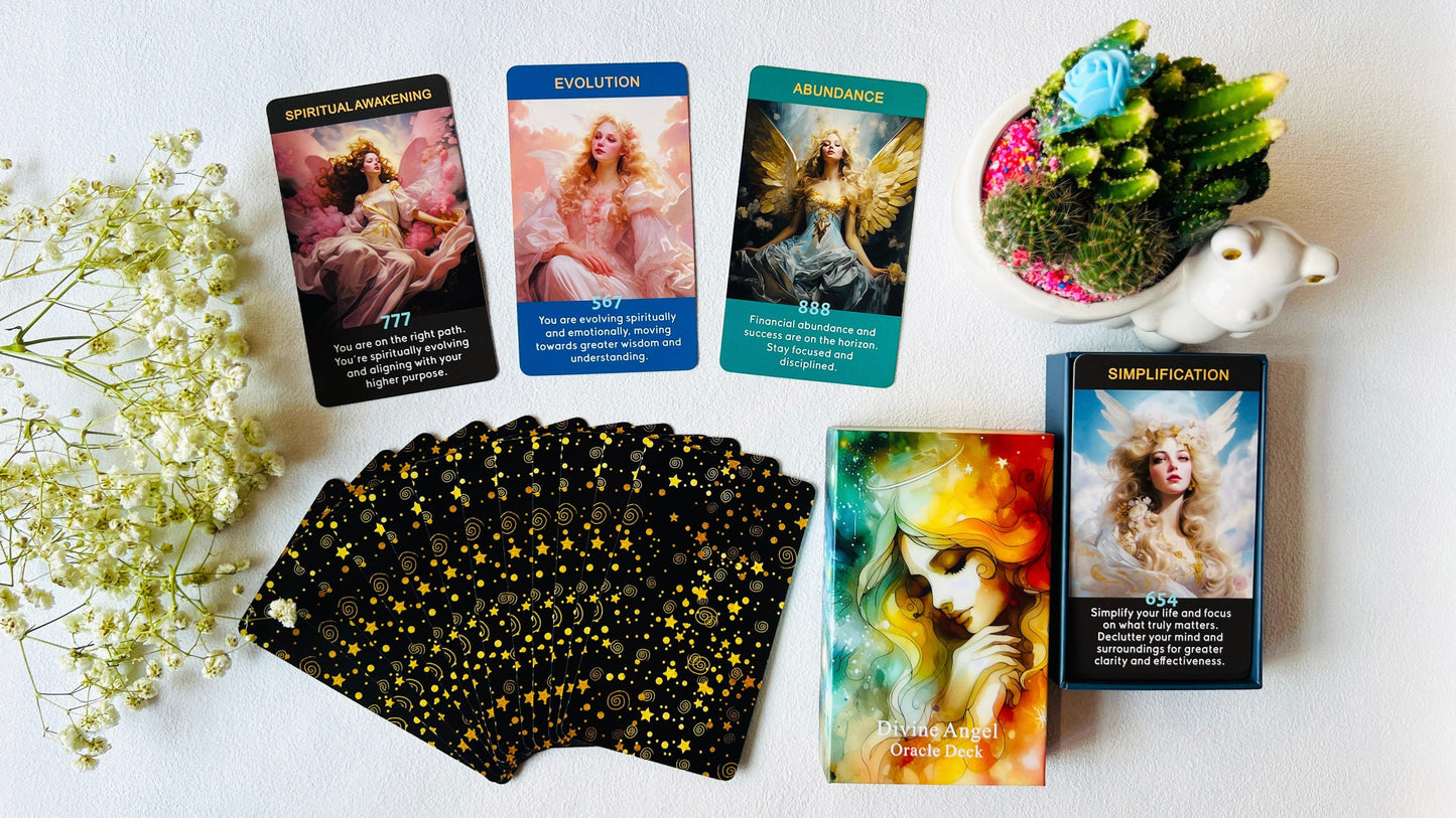 Angel Numbers Oracle Cards, Tarot Cards For Beginners, Enhance Your Spiritual Journey With The Angel Number Affirmation Cards