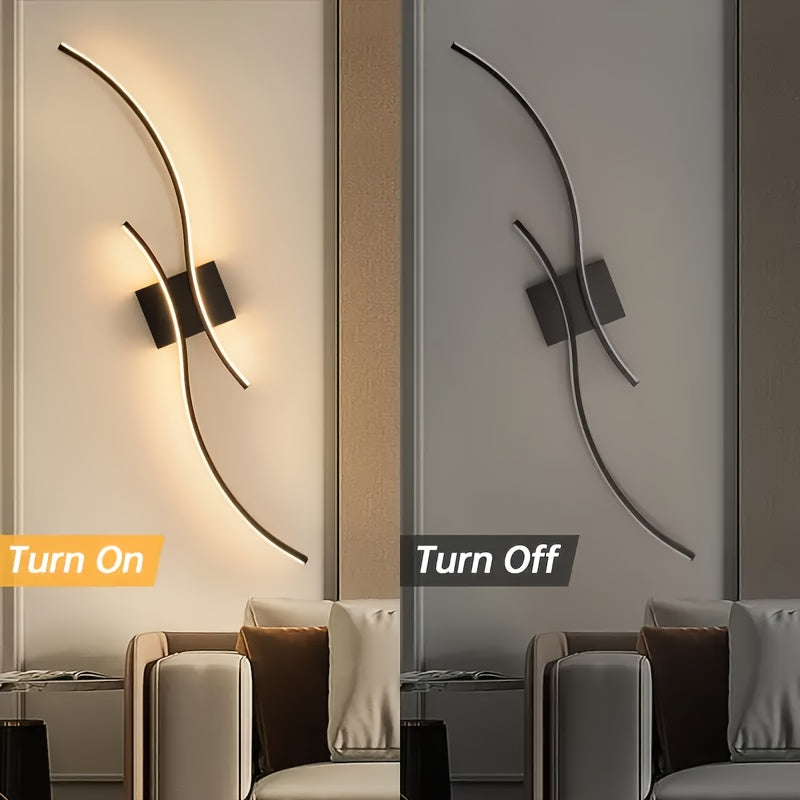 Modern LED Wall Sconce with Dimmable Light Feature, Glass Material, for Living Room, Dining Room, Office, Bedroom - Semi Flush Mount, Detachable Fixture, Hardwired, No Battery Required, 85-265V Compatible, Includes Installati