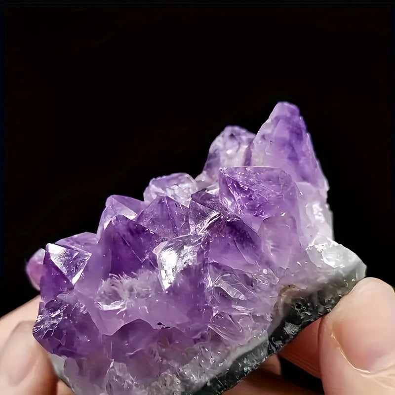 1pc of Amethyst Cluster Crystal Decoration (Natural Mine Crystal Cave with Ice Crack Patterns. All Labels Indicate They Are Natural / Not Damaged / Not Dirty / Not Chipped. It Is Recommended to Wash with Water Or Wipe with a