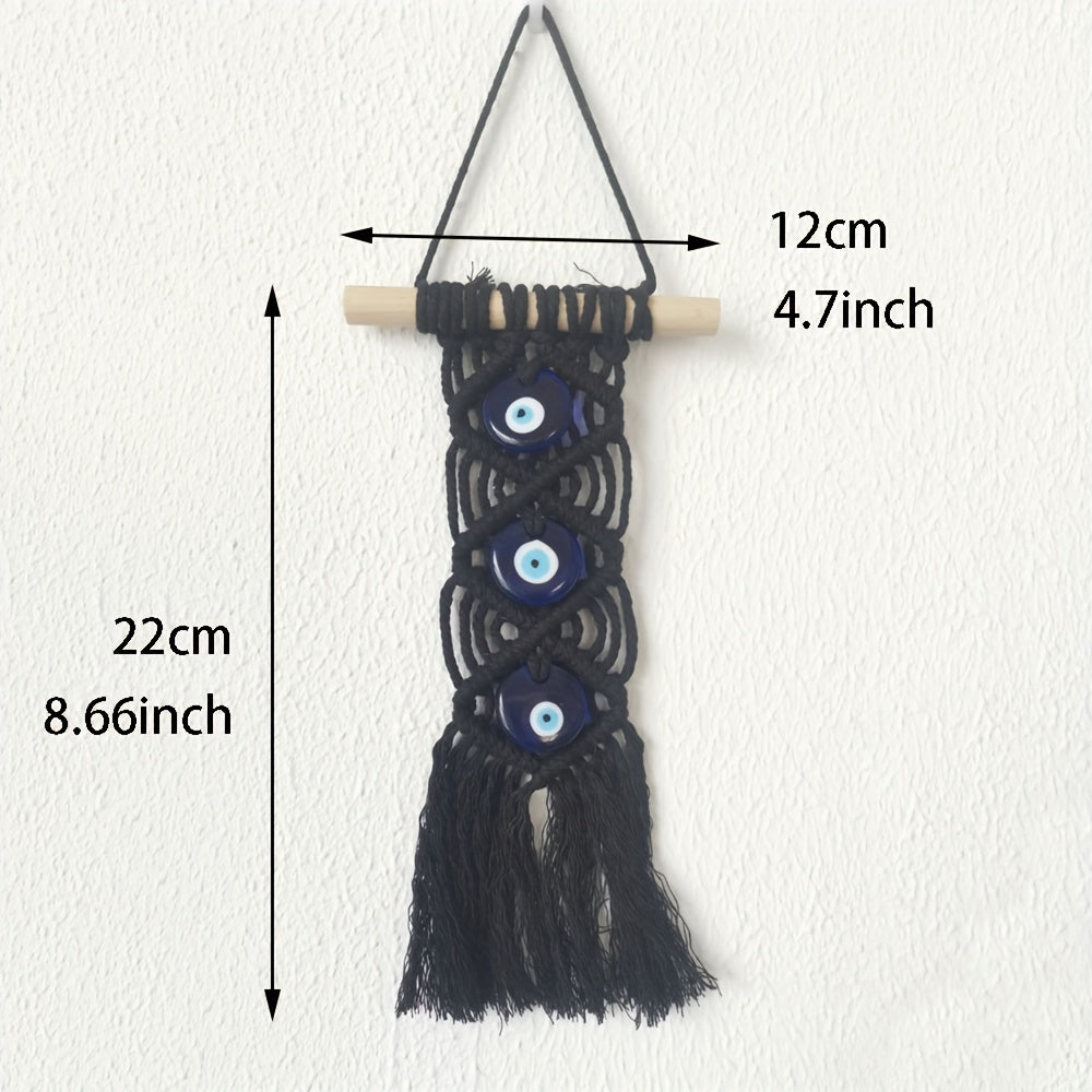 1pc, Devil's Eye Türkiye Blue Eye Handmade Woven Tapestry Pendant INS Windmill Interior Wall Decoration