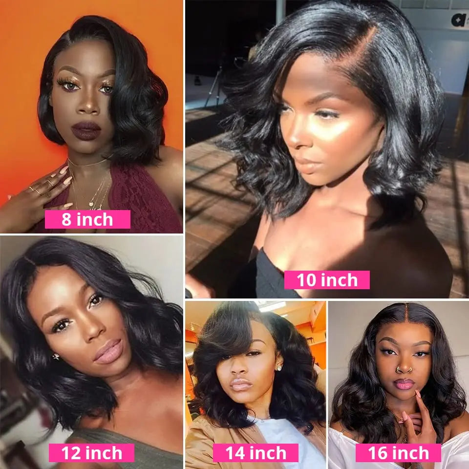 Short Bob Wig Human Hair 13x4 Lace Front Wig Body Wave Brazilian Remy Short Bob Wigs 200 Density 4x4 Lace Closure Body Wave Wigs