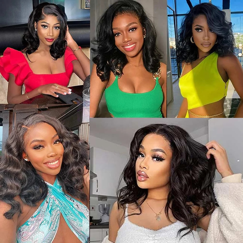 Short Bob Wig Human Hair 13x4 Lace Front Wig Body Wave Brazilian Remy Short Bob Wigs 200 Density 4x4 Lace Closure Body Wave Wigs