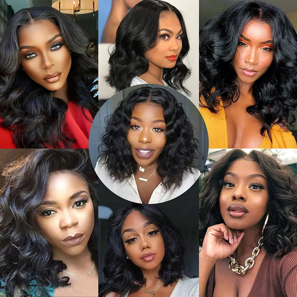 Short Bob Wig Human Hair 13x4 Lace Front Wig Body Wave Brazilian Remy Short Bob Wigs 200 Density 4x4 Lace Closure Body Wave Wigs