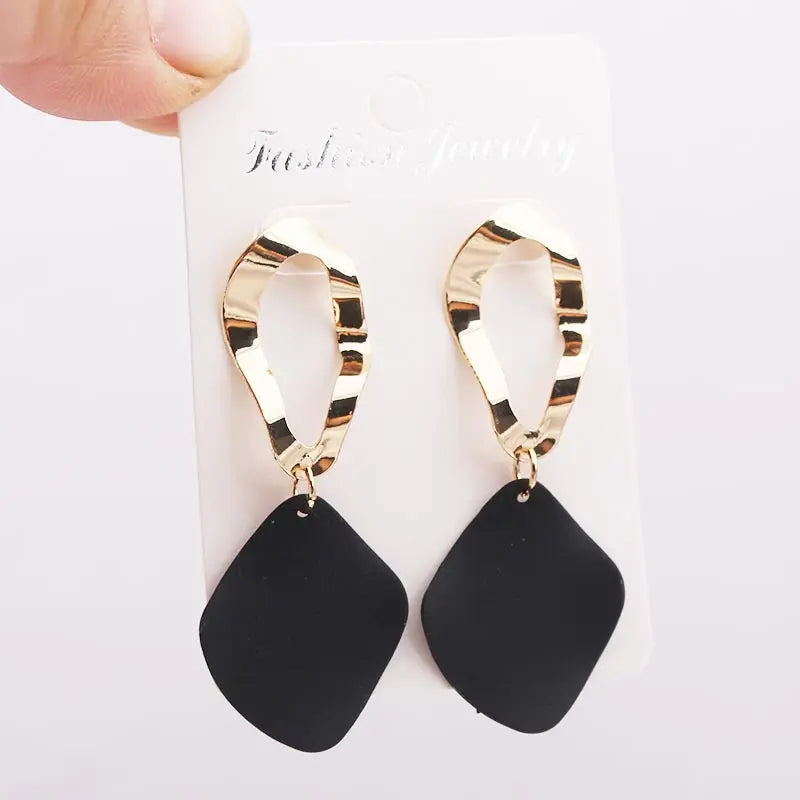 2019 Retro Vintage Statement Earrings White Geometric Long Dangle Earrings for Women Wedding Party Christmas Gift Wholesale