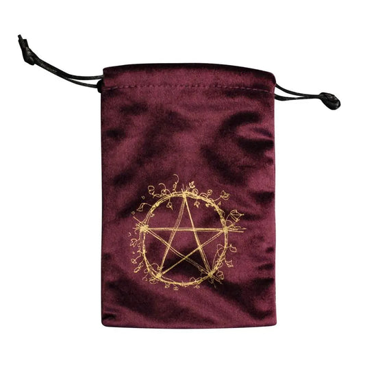 Velvet Pentagram Tarot Storage Bag Storage Package Bag Divination Drawstring Package Party Christmas Gift Pouch 13cm*18cm #WO