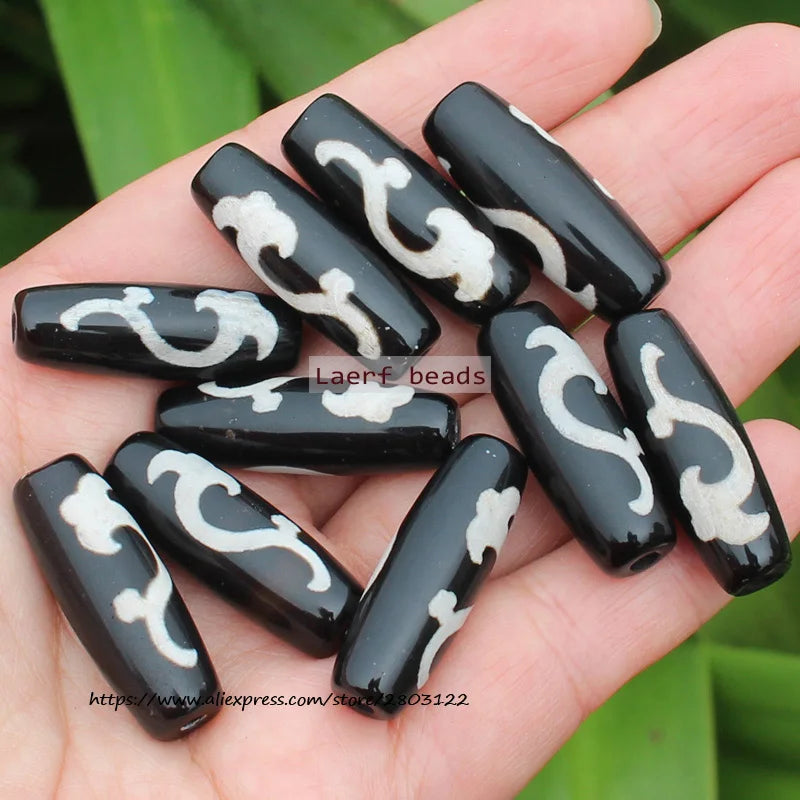 Good Qulity! Around 28-30mm Many patterns Black Tibet Dzi Agat,Lucky Symbol,Powerful Amulet,For DIY Jewelry Making !