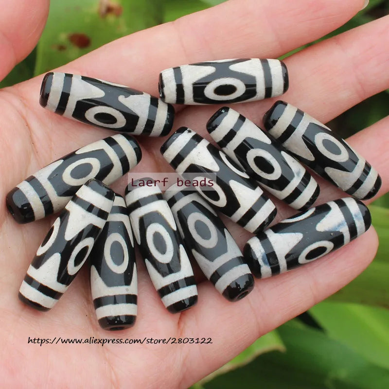 Good Qulity! Around 28-30mm Many patterns Black Tibet Dzi Agat,Lucky Symbol,Powerful Amulet,For DIY Jewelry Making !