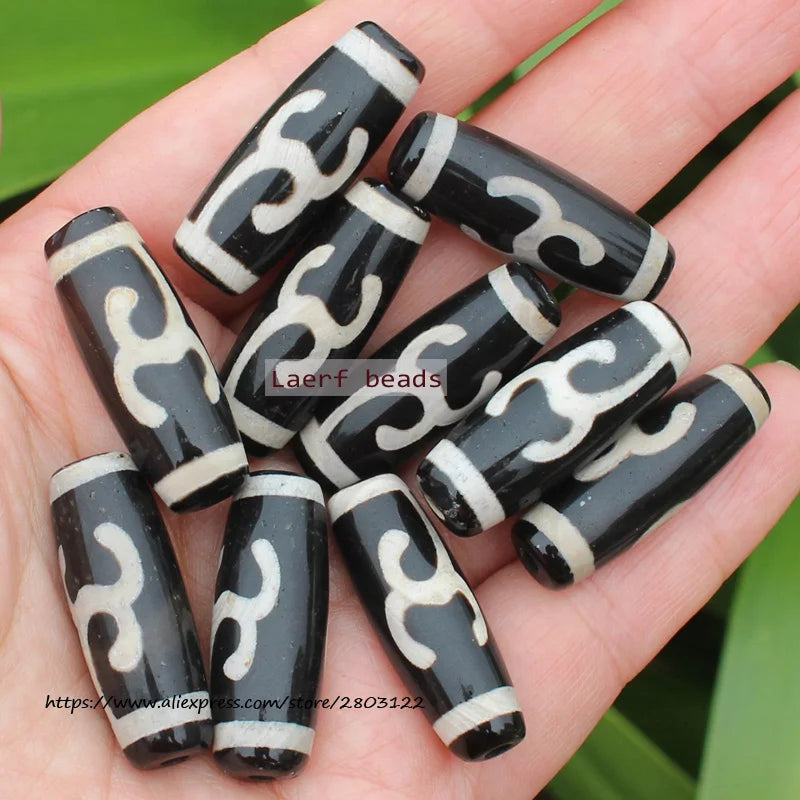 Good Qulity! Around 28-30mm Many patterns Black Tibet Dzi Agat,Lucky Symbol,Powerful Amulet,For DIY Jewelry Making !