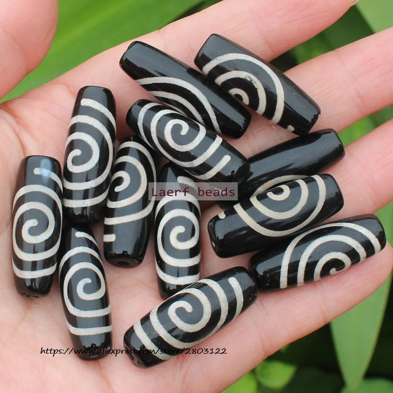 Good Qulity! Around 28-30mm Many patterns Black Tibet Dzi Agat,Lucky Symbol,Powerful Amulet,For DIY Jewelry Making !