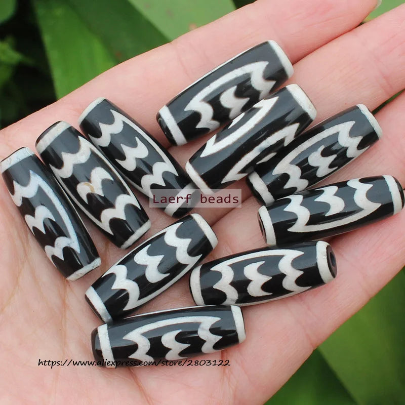 Good Qulity! Around 28-30mm Many patterns Black Tibet Dzi Agat,Lucky Symbol,Powerful Amulet,For DIY Jewelry Making !