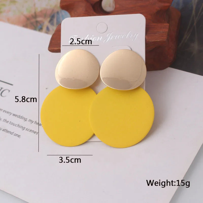 Yellow Color Hanging Earrings for Women Flower Dangle Earrings Korean Fashion Women's Earrings Party Gift pendientes mujer