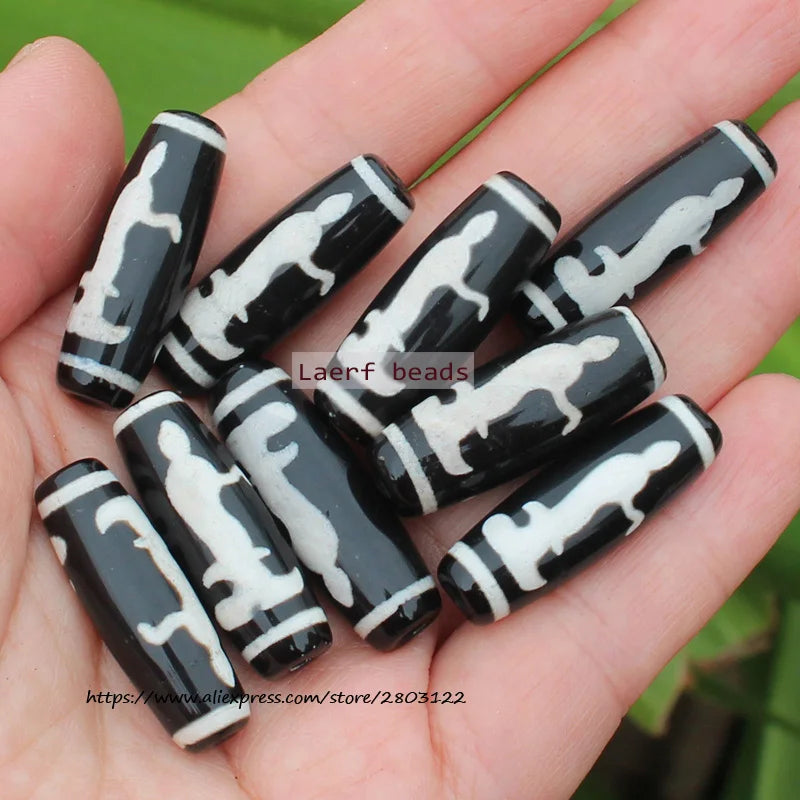 Good Qulity! Around 28-30mm Many patterns Black Tibet Dzi Agat,Lucky Symbol,Powerful Amulet,For DIY Jewelry Making !