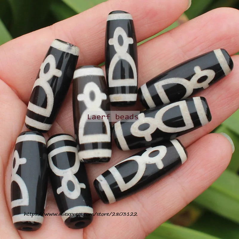 Good Qulity! Around 28-30mm Many patterns Black Tibet Dzi Agat,Lucky Symbol,Powerful Amulet,For DIY Jewelry Making !