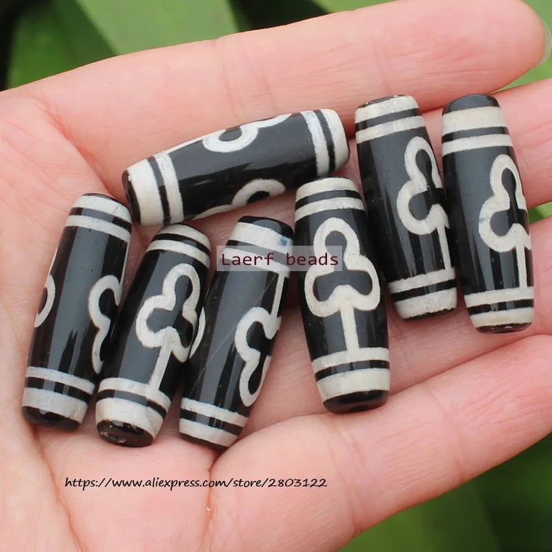 Good Qulity! Around 28-30mm Many patterns Black Tibet Dzi Agat,Lucky Symbol,Powerful Amulet,For DIY Jewelry Making !