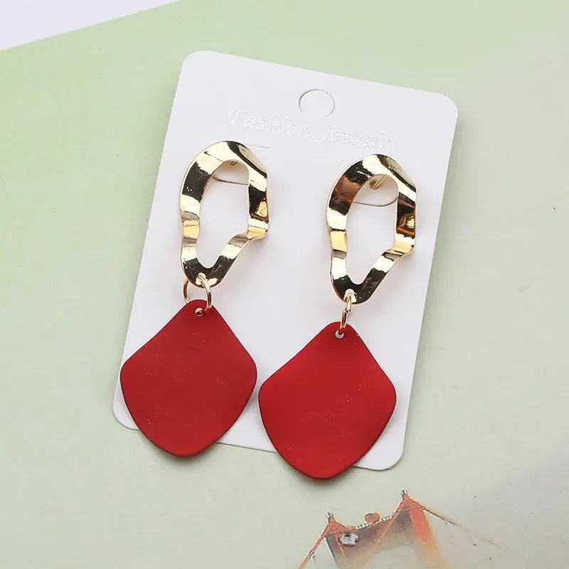 2019 Retro Vintage Statement Earrings White Geometric Long Dangle Earrings for Women Wedding Party Christmas Gift Wholesale