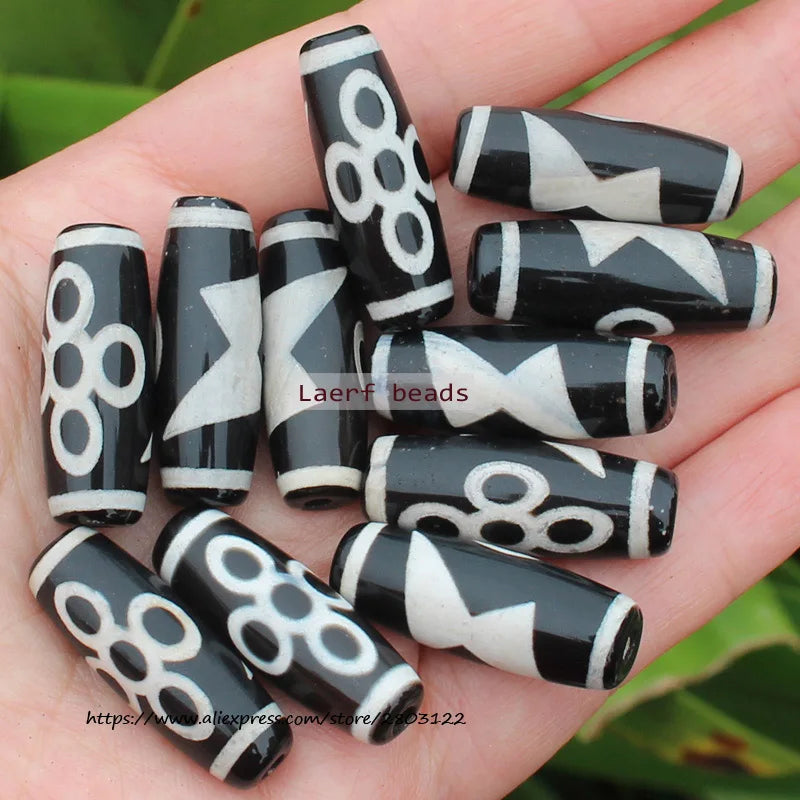 Good Qulity! Around 28-30mm Many patterns Black Tibet Dzi Agat,Lucky Symbol,Powerful Amulet,For DIY Jewelry Making !