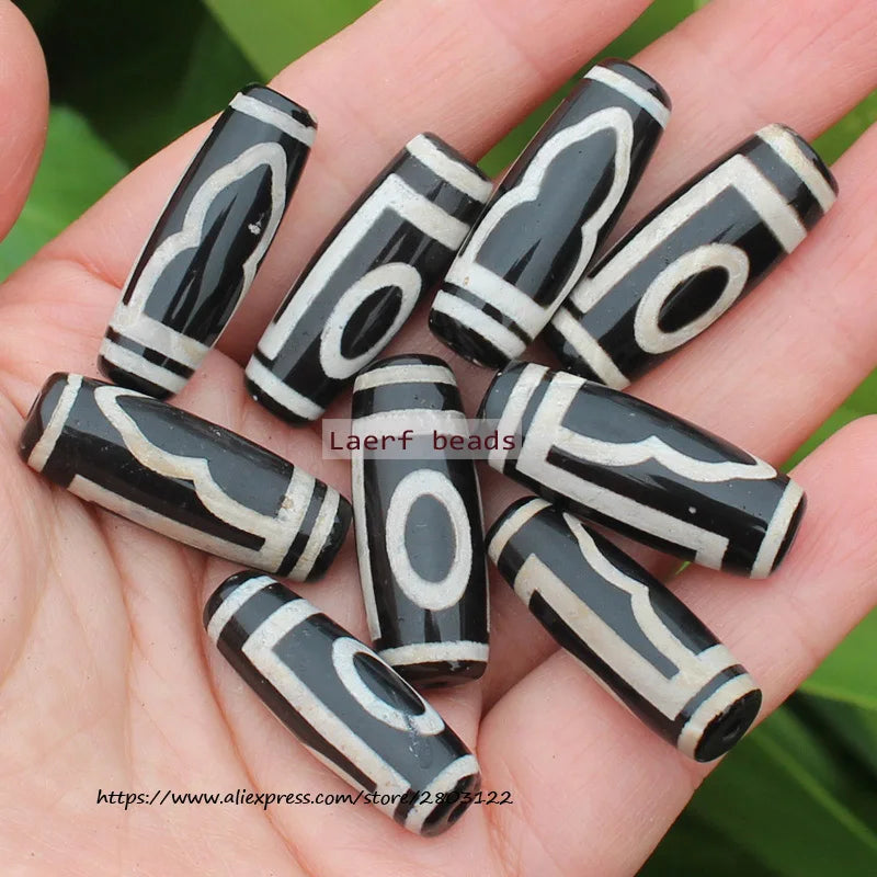 Good Qulity! Around 28-30mm Many patterns Black Tibet Dzi Agat,Lucky Symbol,Powerful Amulet,For DIY Jewelry Making !