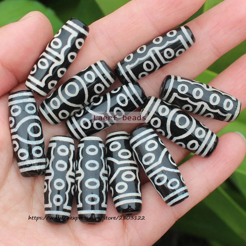 Good Qulity! Around 28-30mm Many patterns Black Tibet Dzi Agat,Lucky Symbol,Powerful Amulet,For DIY Jewelry Making !