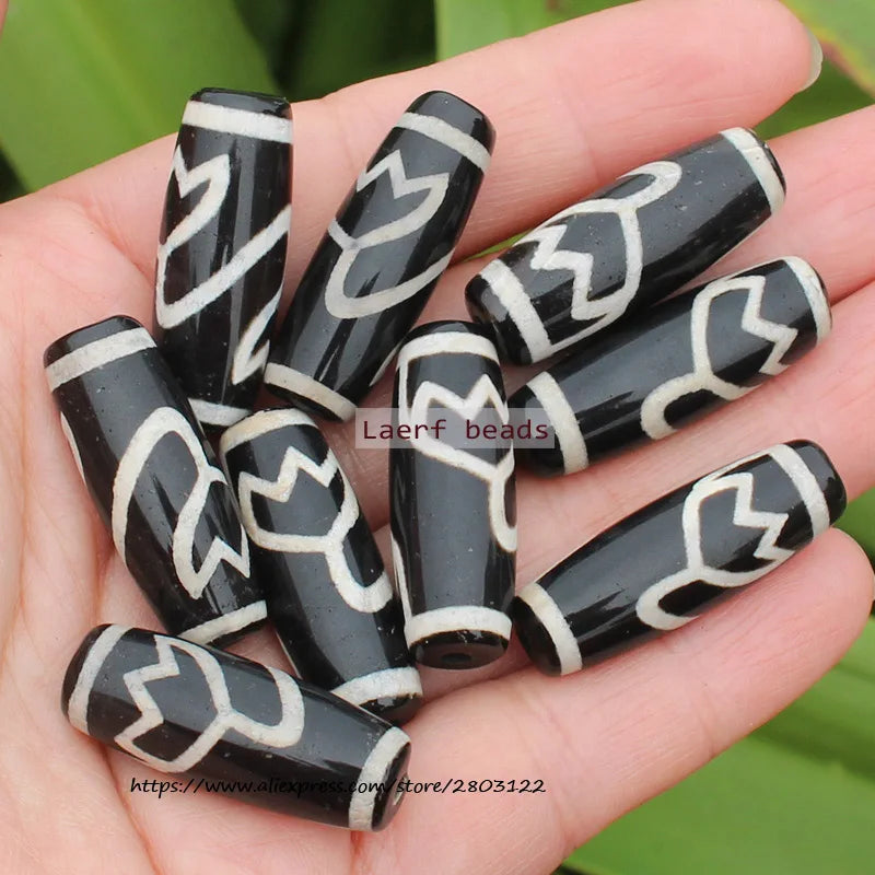 Good Qulity! Around 28-30mm Many patterns Black Tibet Dzi Agat,Lucky Symbol,Powerful Amulet,For DIY Jewelry Making !