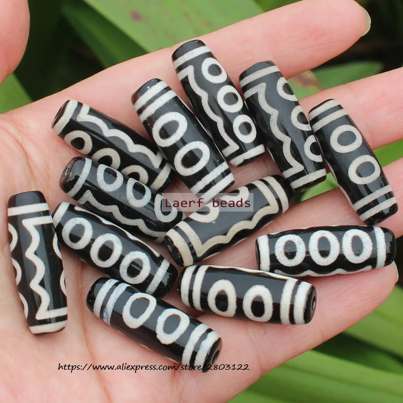 Good Qulity! Around 28-30mm Many patterns Black Tibet Dzi Agat,Lucky Symbol,Powerful Amulet,For DIY Jewelry Making !