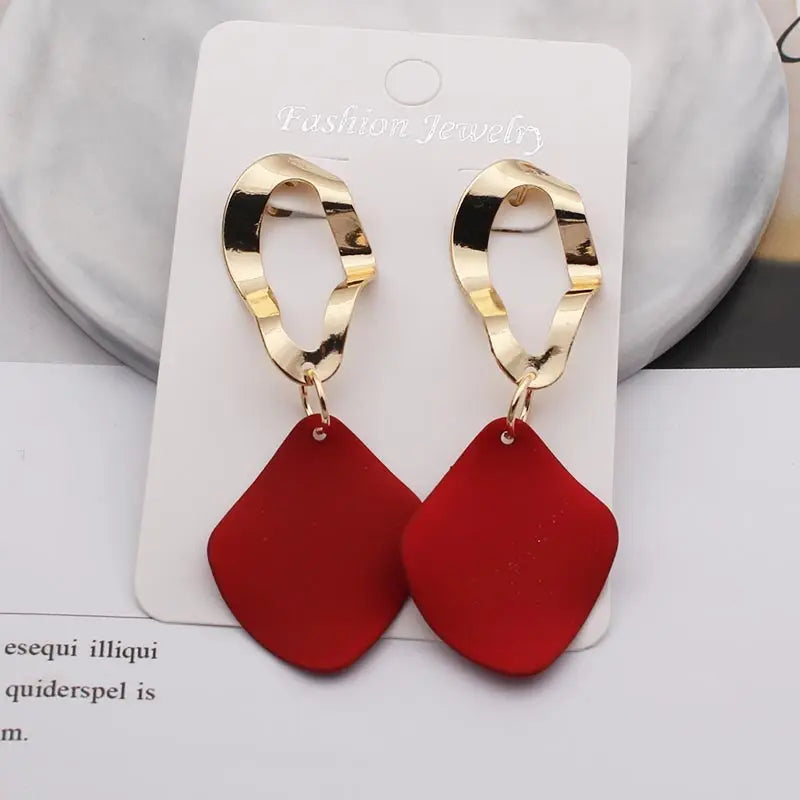 2019 Retro Vintage Statement Earrings White Geometric Long Dangle Earrings for Women Wedding Party Christmas Gift Wholesale