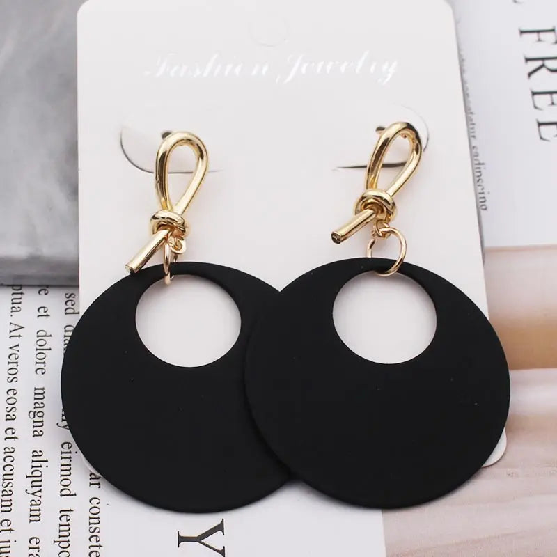 2019 Retro Vintage Statement Earrings White Geometric Long Dangle Earrings for Women Wedding Party Christmas Gift Wholesale