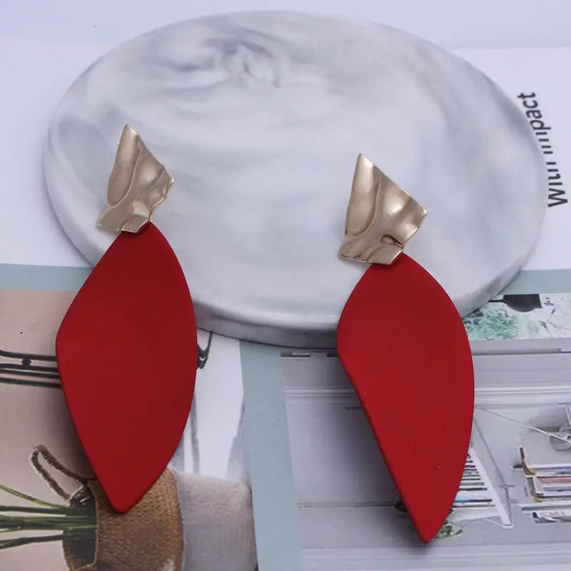 2019 Retro Vintage Statement Earrings White Geometric Long Dangle Earrings for Women Wedding Party Christmas Gift Wholesale